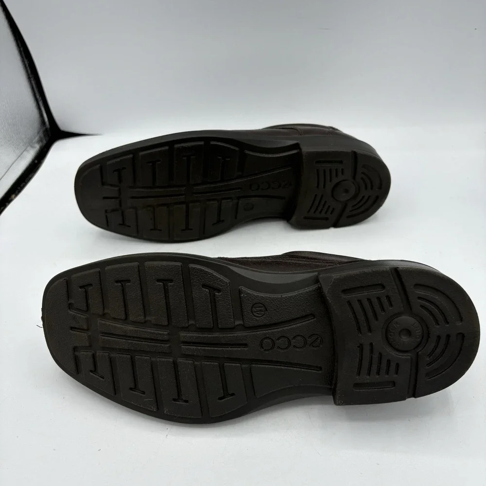 ECCO Shoes Mens Size 7‎ Helsinki 2 Square Toe Oxford Lace up Dark Brown